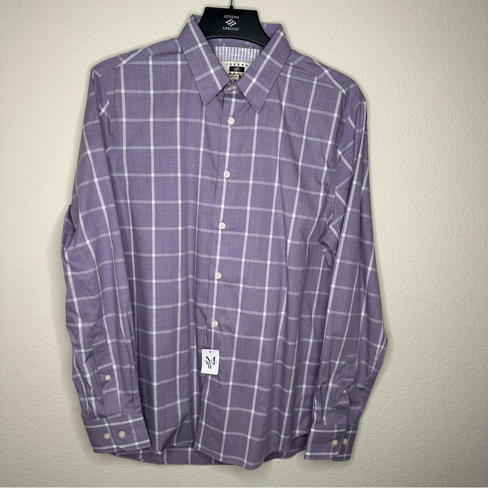 Men's Joseph Abboud Long Sleeve Button Up Purple Dress Shirt Size M - Picture 2 of 7